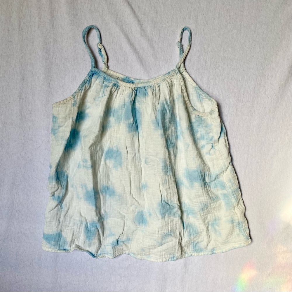 Universal Thread Blue White Tie Dye Cami Tank Women’s M Spaghetti Strap Boho
